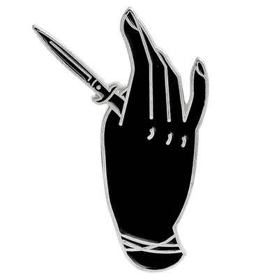 

1PC Punk Witchs Hand Dagger Pins Black Enamel Badge Gothic Brooches Unisex New