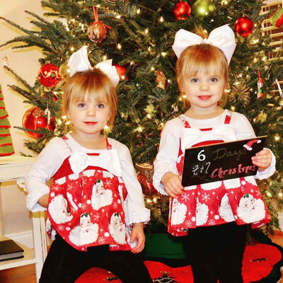 

Toddler Kids Baby Girls Sleeveless Cartoon Print Dress Christmas Dresse Clothes