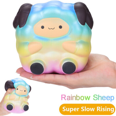 

Gotoamei Squishi Jumbo Rainbow Sheep Soft Slow Rising Cream Scented Stress Relief Toy