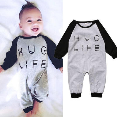 

Newborn Baby Boys Girls Infant Hug Life Romper Bodysuit Jumpsuit Clothes Outfits