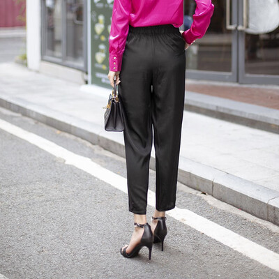 

Girls summer silk straight pants4003