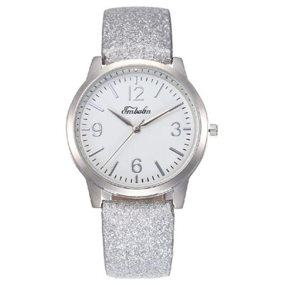 

Latest explosion models super flash powder ladies watch quartz watch hot sales explosions Gold shell silver belt