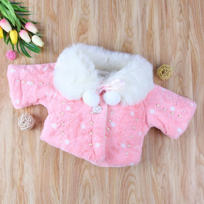 

Kids Girl Fur Warm Coat Cute Toddler Baby Outwear Pearl Fleece Jacket