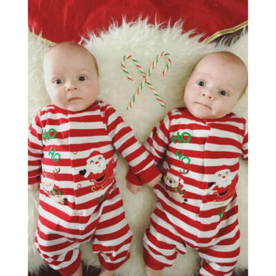 

2PCS Christmas Newborn Baby Boy Girl Romper Jumpsuit Bodysuit Clothes Outfits UK
