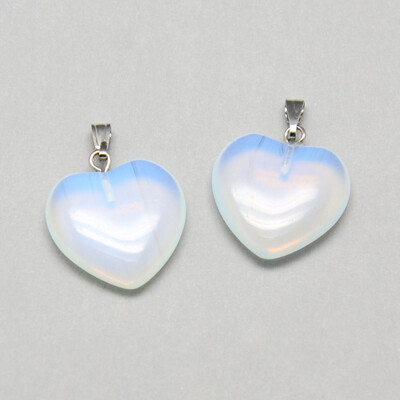 

Opalite Pendants with Iron Findings Heart Platinum 2122x20x45mm Hole 6x2mm