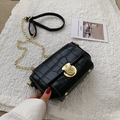 

Ins fashion texture foreign style womens bag 2019 new bag chic chain bag Korean Joker casual messenger bag