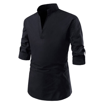 

Toponeto Men Striped Splicing Pocket Long Sleeve Shirt Fashion Long Sleeve Blouse Top