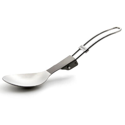 

Lightweight Half Polished Titanium Spoon Outdoor Camping Dinner Spoon