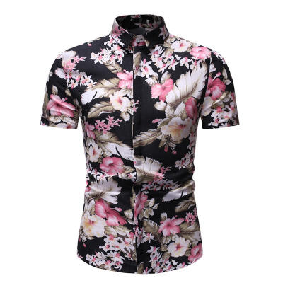 

Mens Shirt Summer Fashionable Casual Floral Printed Short Sleeve Shirts