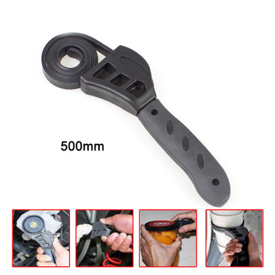 

Universal Black 500mm Rubber Strap Wrench Adjustable Spanner
