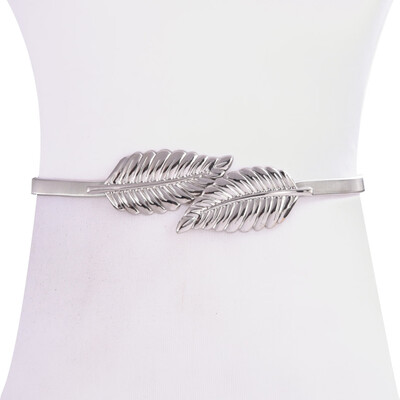 

Flower leaf shape Wedding designer Elastic belts women girl Stretch Skinny Waist Belt Cummerbunds metal female belt g belt