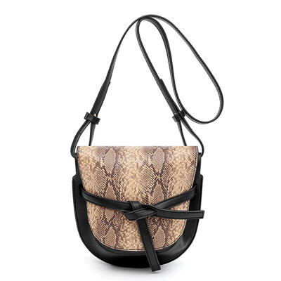 

Snake Print Shoulder Handbags Women PU Leather Flap Crossbody Saddle Bags