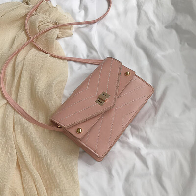 

2019 new simple fashion casual shoulder bag female temperament retro crossbody bag wild embroidery thread small square bag