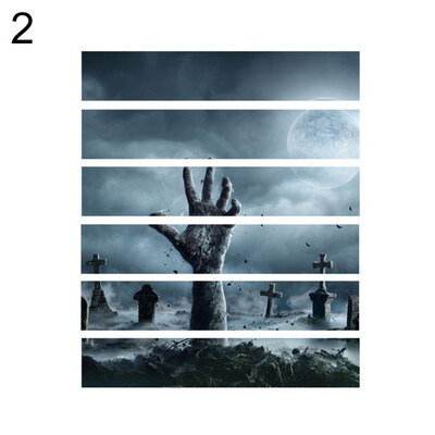

6Pcs Halloween Hand Castle Graveyard Scary Floor Step Wall Sticker Decal Decor