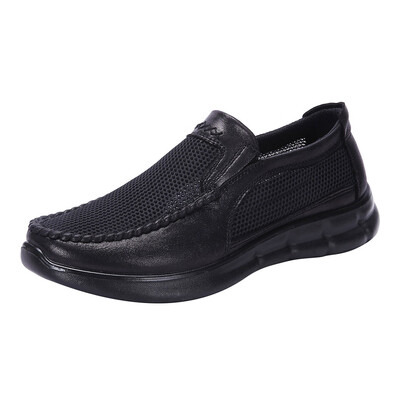 

mens shoes 2019 casual Mens Mesh Shoes Comfortable Leather Loose And Comfortable Dad Shoes Business Thick Casual outdoor