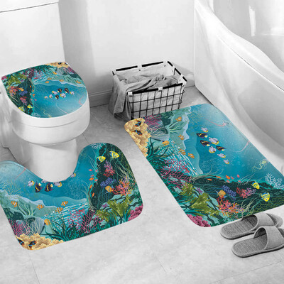 

Gobestart 3pcs Non-Slip Bath Mat Bathroom Kitchen Carpet Doormats Decor