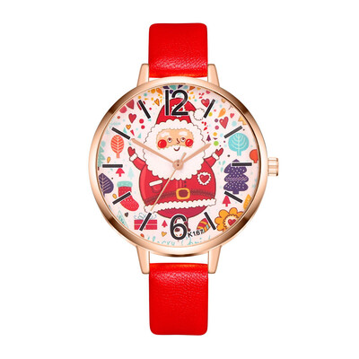 

Christmas Gift Dropshipping Woman Watch Pattern Leather Band Quartz Wristwatches Creative Ladies Dress Watches Reloj Mujer &Ff