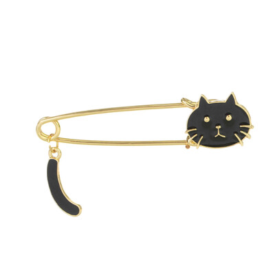 

Two Cute Wagging Tail Little Kitten Black And White Cat Brooch