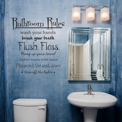

Siaonvr Bathroom Rules Wash Vinyl Wall Home Decor Decal Quote Room Inspirational Cute