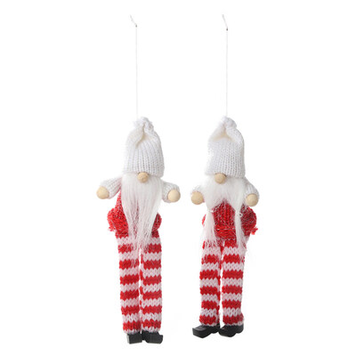 

2Pcs Christmas Plush Toy Long Leg Gnome Doll Hanging Pendant Tree Home Ornament