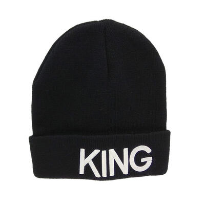 

Fashion Women Men Warm Hat Letter KING QUEEN Print Couple Cap Knitted Hats