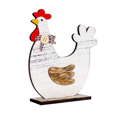

JPGIF Easter Decorations Wooden Cock Hen Shapes Ornaments Craft Gifts
