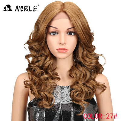 

Noble Hair 20"Inch Ombre Brown Hair Synthetic Lace Front Wigs Loose Wavy Hair Heat Hesistant Long Wavy Lace Wigs For Black Wome