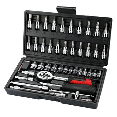 

46pcs Multifunctional Professional Steel Socket Wrench Tool Set Car Repair Toolbox Automobile&Motorcycle Tools