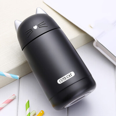 

Gobestart Mini Vacuum Mug Cute Cat Kid Thermos Stainless Steel Hot Water Bottle Travel Cup