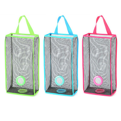 

Plastic Bag Holder Wall Grocery Shopping Bag Dispenser Access Holes Plastic Garbage Pouch Organizer