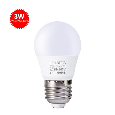 

3W LED Bulbs E27 Light Bulbs Energy Saving White Light 6000-6500K High Brightness Lamp for Bedroom Living Room 85V-265V