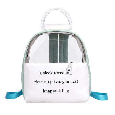 

Women Girls Small Backpacks Leather Clear PVC Shoulder Student Schoolbags