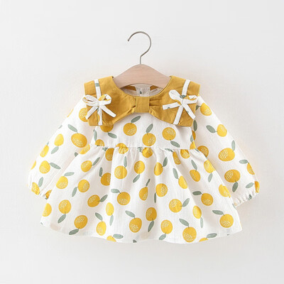 

Autumn Baby Dresses Casual Baby Girls Fruit Pattern Long Sleeve Dress Kids Toddler Pageant Sundress
