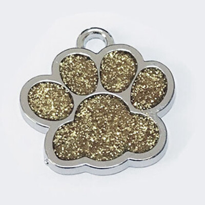 

Dog Cat Pet Tag ID Collar Tags 2725mm Glitter Paw Print Gifts
