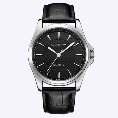 

Gobestart Fashion Mens Leather Military Casual Analog Quartz Wrist Watch Business Watches