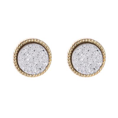 

In 2019 the latest design creative geometric round mineral face earrings generous&simple earrings gifts for women