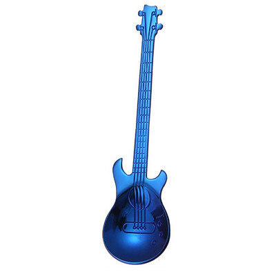 

Siaonvr Stainless Steel Guitar Spoons Rainbow Coffee Tea Spoon Flatware Drinking Tools