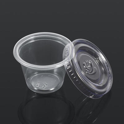 

Disposable Sauce Cup50Pcs Disposable Plastic Clear Sauce Chutney Cups Boxes With Lid Food Takeaway Hot Plastic Chutney Cup
