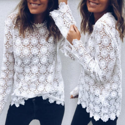 

US Fashion Women Loose Casual Long Sleeve T-Shirt Lace Up Blouse Tops T-Shirt