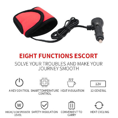 

12V Universal Car Electric Warmer Cup Sleeve Vehicle Multi-Functional Bottle Heater Cigarette Lighter with Fuse insulate hot-proof