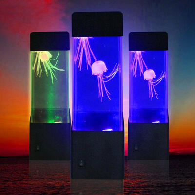 

Led Jellyfish Aquarium Tank Night Lights Colorful Jellyfish Lamp Table Desk Relaxing Bedside Atmosphere Night Light