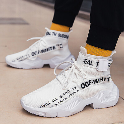 

Mens high-top shoes Korean version of the trend of sports shoes Gaobang small white shoes mens wild tide shoes summer