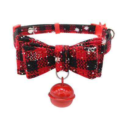 

1Pcs Christmas Pet Bow Tie With Bell Adjustable Pet Collar Harness Bow Knot Collar Pets Festival Supplies