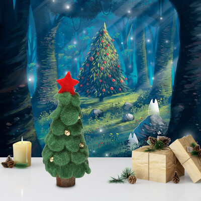 

Siaonvr Mini Trees with Snowmen Reindee with Wood Base Bottle Ornaments Decoration