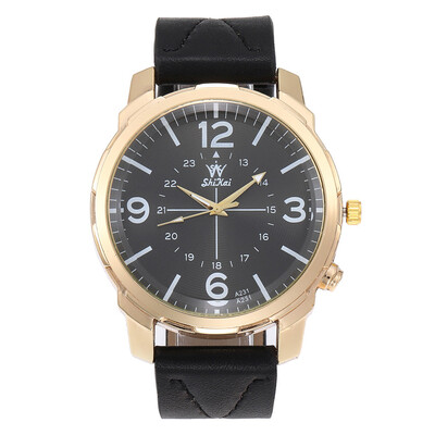 

Gobestart Luxury Men Watch Business Large Dial Watch Fashion Quartz Leather Belt Watch