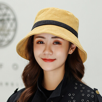 

Dongyun New Chao Autumn Ladies Korean Edition Back Open Butterfly-knot Fishermans Cap Flat Top Cap Outdoor Recreational Pot Cap