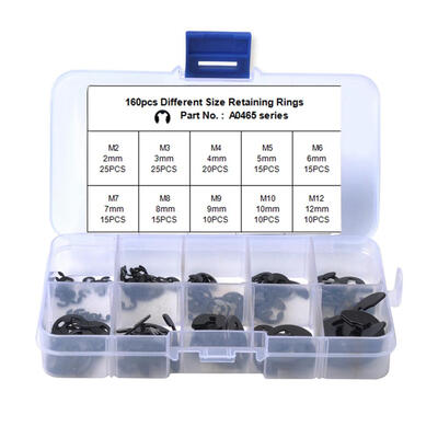 

Carbon Spring Steel E-clip Snap Ring Assortment Circlip Retaining Ring Kit