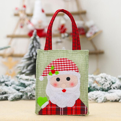 

Christmas Gift Bag Candy Cartoon Pouch Embroidered Patch Linen Doll Bag Christmas Ornament