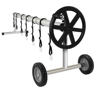

Aluminum Solar Swimming Inground Pool Cover Reel Set Up to 18-Feet Length
