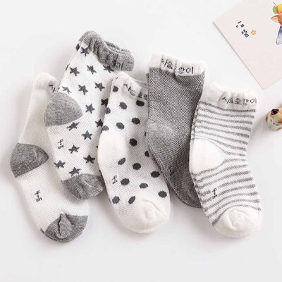 

5 Pairs Children Socks Summer Thin Section Cotton Mesh Breathable Baby Socks